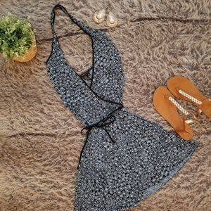 BCBG MAXAZRIA Halter Top Wrap Dress